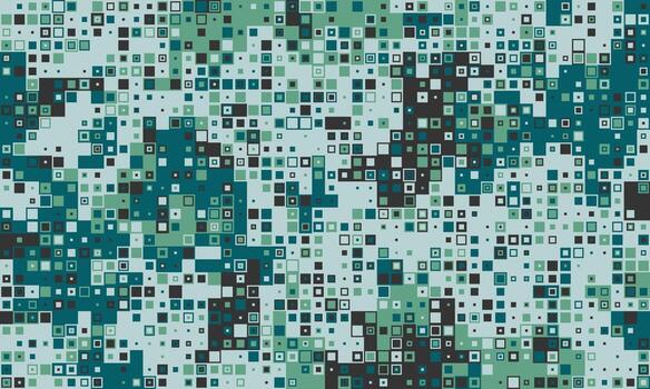 Abstract teal and green pixelated pattern. Perfect for website backgrounds, tech presentations, or modern design projects. Evokes feelings of data, technology, and digital innovation. vector