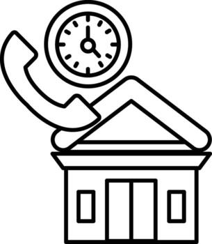 A building with a clock on it and a phone on top of it vector