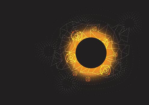 resumen brillante circulo futurista y red conexión antecedentes. vector