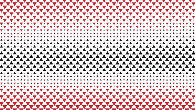 Abstract geometric pattern of small black triangles fading into a red gradient background vector