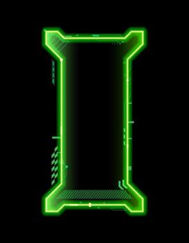 neón marco para juego activo, hud interfaz cubrir vector