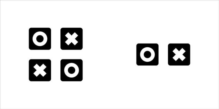 Flat rounded square shape icon o and x, illustration isolated on white background vector