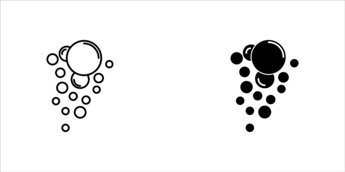 Soap bubbles icon. Set of oxygen bubbles in water. Foam shampoo isolated on white background. illustration vector