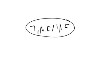 Linha do tempo palavra escrito a mão com círculo marcação em branco fundo video