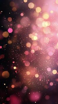 Colorful Bokeh Effect Creating a Dreamy Background With Soft Glowing Lights in Shades of Pink and Gold photo