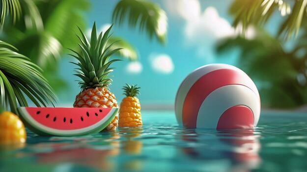 Bright Red Life Preserver Floating on Water Surface Ready for Emergencies. photo