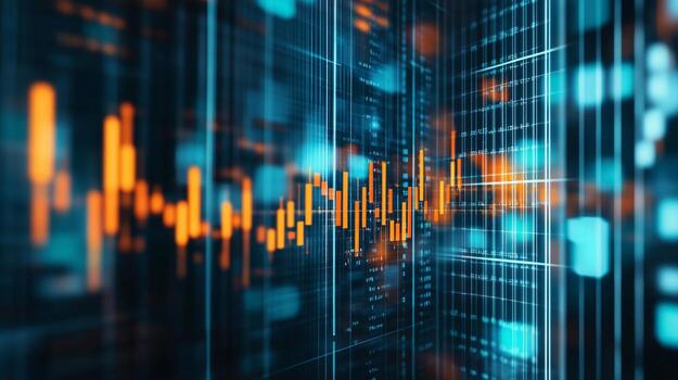 digital datos visualización con vibrante colores y patrones foto