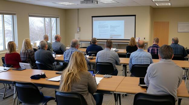 group of first time home buyers attending workshop for guidance photo