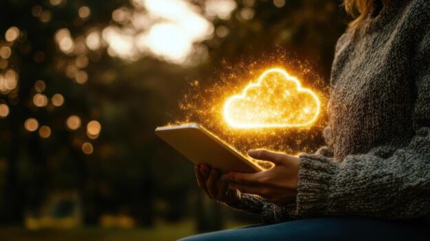 remote team member uploading files to shared cloud storage photo