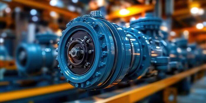 Detailed view of industrial machinery showcasing engineering and mechanical components. photo