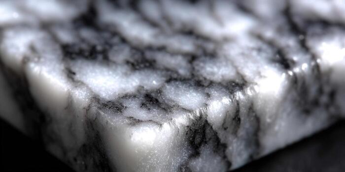 The close-up view reveals a luxurious marble surface with stunning textures and patterns. photo
