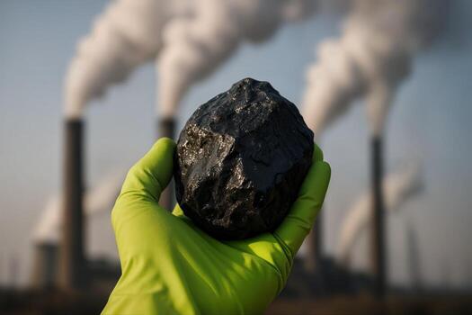 Industry Pollution Concept with Coal and Factory Smoke to Represent Environmental Hypocrisy and Issues Affecting Global Climate and Clean Energy Transition in Modern Industrial Settings photo