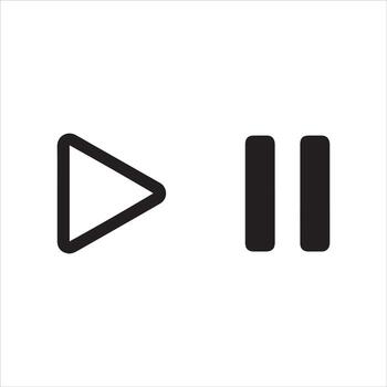 Simple play and pause media controls on white background vector