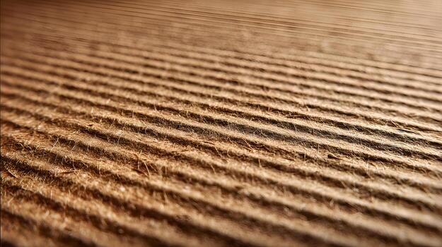 Corrugated cardboard texture creating parallel lines and showing its fibrous nature photo