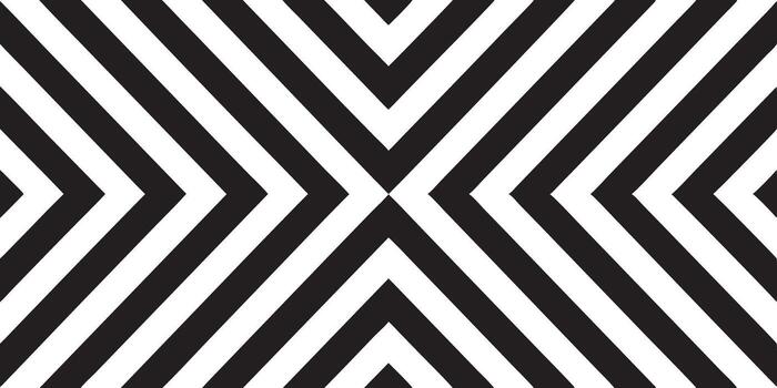 Optical Illusion Chevron Pattern of Black and White Lines Forming Arrows and Creating a Hypnotic Visual Effect with Strong Contrasts vector