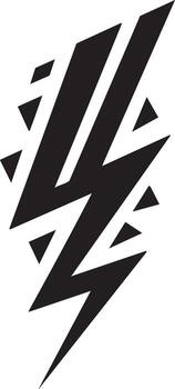 Modern Abstract Lightning Bolt Symbol Design in Black Color vector