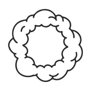 Simple outline of a circular cloudandlike shape on white background vector