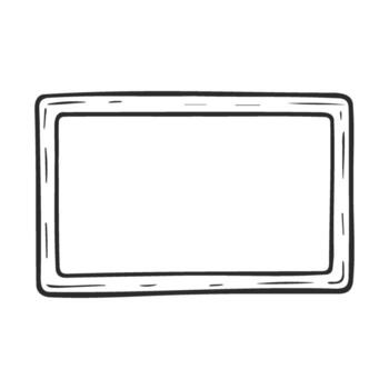 drawn empty rectangular picture frame vector