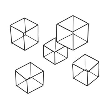 flotante estructura metálica cubitos en blanco antecedentes vector