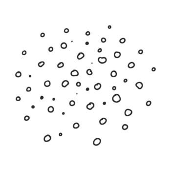 Black drawn dots pattern on white background with random distribution vector
