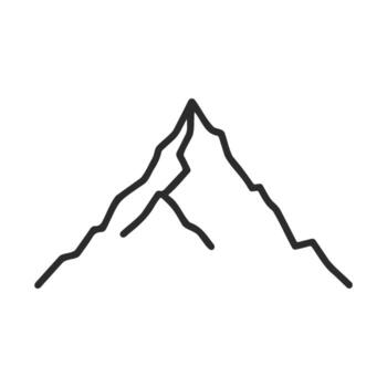 Minimalist line art of mountain peak with simplistic design and black outline on white background vector