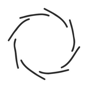 Minimalist spiral design with curved lines in black and white abstract art vector