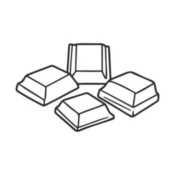 Outline of four keyboard keys on white background vector