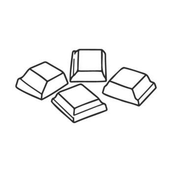 Black and white outline of four computer keyboard keys vector