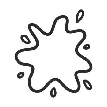 Black ink splatter abstract design with dripping elements on white background vector