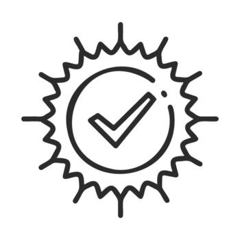 Checklist icon with sunburst design symbolizing approval and quality vector