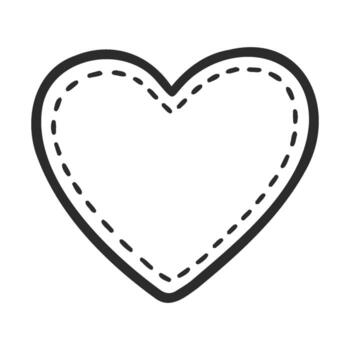 Outlined heart shape with dotted line design vector