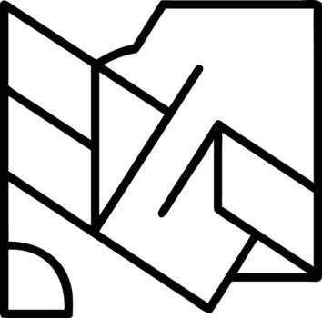 Abstract geometric line art illustration with minimalist design and modern style vector