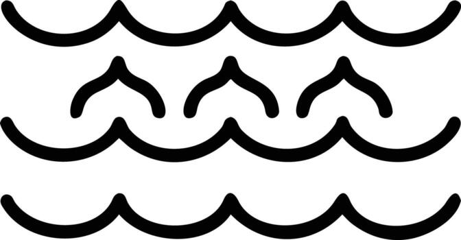 sencillo línea Arte de estilizado ola patrones, ondulado ornamento, fluido movimiento vector