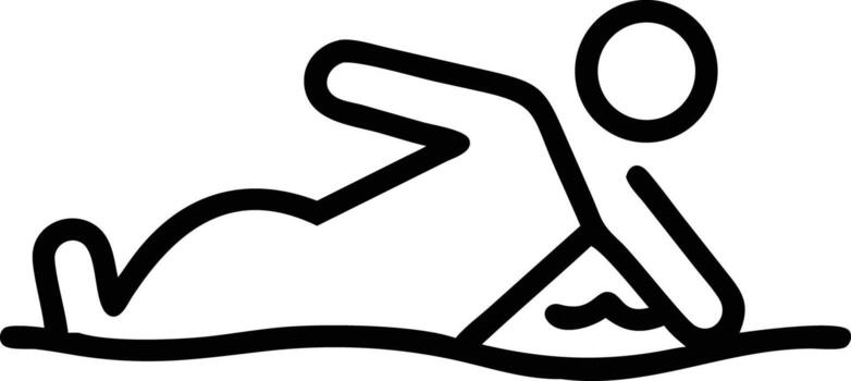 Simple line drawing of a person swimming in a pool icon design vector