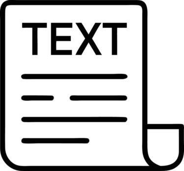 sencillo línea dibujo de un texto documento página con rizo para diseño vector