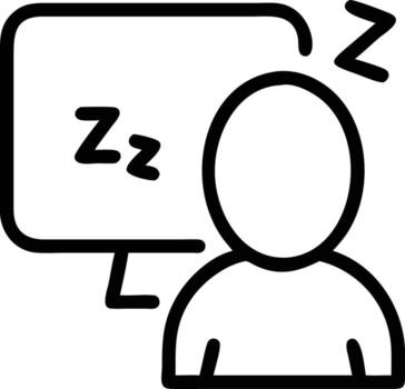 Simple line drawing of person sleeping in front of computer screen vector