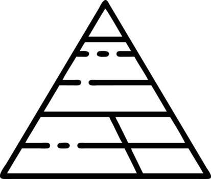 sencillo resumido pirámide ilustración con en capas estructura representando jerarquía o datos niveles vector