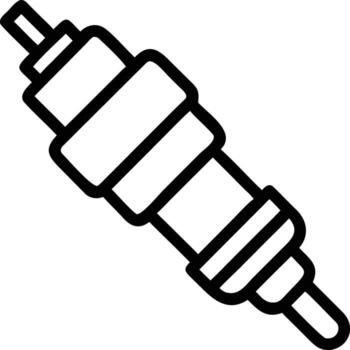 Simple spark plug illustration, automotive part in outline design vector