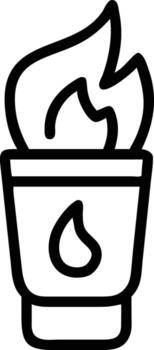 Simple torch icon with flame in doodle style illustration vector