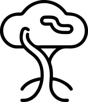 Simple tree icon with rounded crown in outline style vector