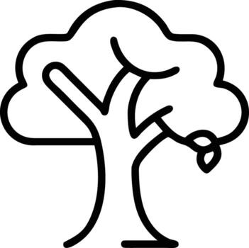 Simple tree illustration in outline art style for design projects vector