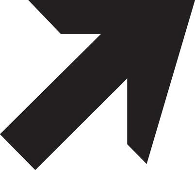 Black Arrow Pointing Up Right Direction Graphic Element vector