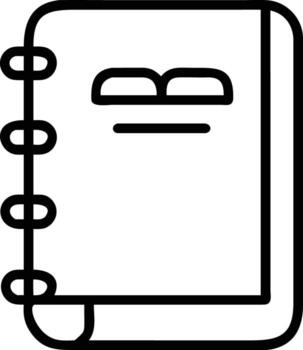 Spiral notebook icon with business logo in simple outline style vector