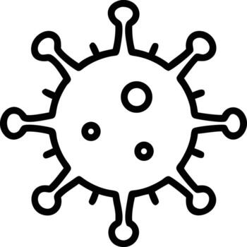 Spiked sphere line drawing with spots and rounded protrusions for design and illustrations vector