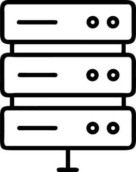 apilado red servidores línea Arte icono para datos almacenamiento soluciones vector