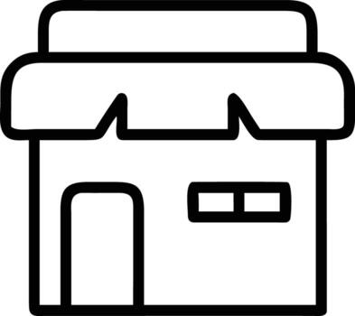 Store front outline icon with door and window for map or interface vector