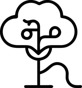 Stylized tree line art with cloudshaped foliage and intertwining branches vector