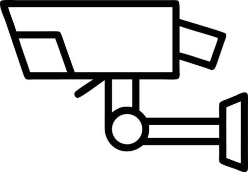 Surveillance camera icon in outline style for security and monitoring design projects vector