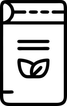 Tea package icon in simple outline style for product design vector