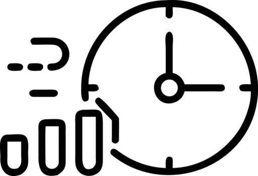 Time management chart icon for productivity and business performance analysis vector